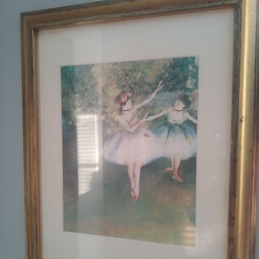 Beautiful Glittered Ballerinas Wall Hanging Art, Good Condition